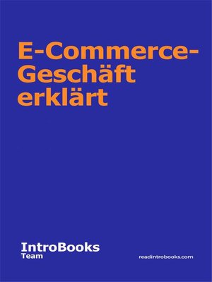 cover image of E-Commerce-Geschäft erklärt